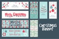 Merry Christmas Set of web banner and cards templates. Royalty Free Stock Photo