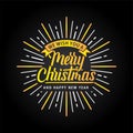 Merry Christmas Shine Xmas Logo Black Gold