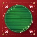 Merry Christmas sign banner green wood frame with empty space Royalty Free Stock Photo