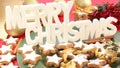 Merry Christmas sign with cinnamon cookies