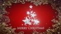 Merry Christmas Sign 3d Tree Made With Silver Stars And Ornaments