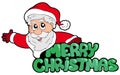 Merry Christmas sign with Santa Royalty Free Stock Photo