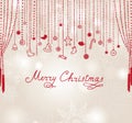 Merry Christmas snow card background with handwritten lettering. Royalty Free Stock Photo