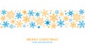 Merry christmas snowflake header or border seamless design Royalty Free Stock Photo