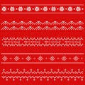 Merry Christmas snowflake line border seamless pixel art style