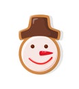 Merry Christmas Snowman Gingerbread Cookie Icon