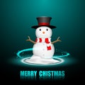 Merry Christmas Snowman Greeting card.