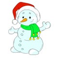 Merry Christmas Snowman. Snowman cartoon character.