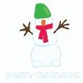 Vector Illustration of Merry Christmas from Snowman