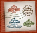 Merry Christmas Stamps Set Royalty Free Stock Photo