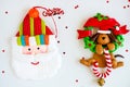 Merry Christmas Symbols - Letters, Santa, Dog on Xmas Wreath wit