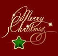 Merry Christmas text banner with star