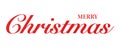 Merry Christmas text banner. Vecto icon on white background. 3D red calligraphy banner Royalty Free Stock Photo