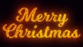 Merry Christmas Text On Black Background, 3 Fonts Versions Flying Sparks, Particles 2D Animation