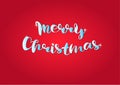 Calligraphic hand drawn lettering design of Merry Christmas text.