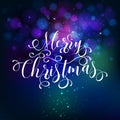 Merry Christmas text Calligraphic Lettering design card template Royalty Free Stock Photo