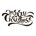 Merry Christmas text Calligraphic Lettering design card template. Royalty Free Stock Photo