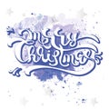 Merry Christmas text Calligraphic Lettering design card template. Royalty Free Stock Photo