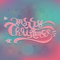 Merry Christmas text Calligraphic Lettering design card template. Royalty Free Stock Photo