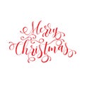 Merry Christmas text Calligraphic Lettering design card template Royalty Free Stock Photo