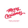 Merry Christmas text Calligraphic Lettering design card template. Royalty Free Stock Photo