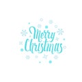 Merry Christmas text Calligraphic Lettering design card template. Royalty Free Stock Photo