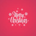 Merry Christmas text Calligraphic Lettering design card template. Royalty Free Stock Photo