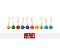 Merry Christmas text and colorful small bell