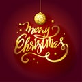 Merry Christmas text design. Vector logo, typography. Usable as banner, greeting card, gift package etc. Royalty Free Stock Photo
