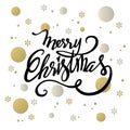 Merry Christmas text design. Vector logo, typography. Usable as banner, greeting card, gift package etc. Royalty Free Stock Photo