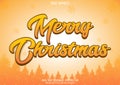 Merry christmas text effect in orange color