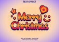 Merry christmas text effect in retro concept with star and love symbol Royalty Free Stock Photo