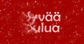 Merry Christmas text in Finnish Hyvaa joulua turns to dust fro Royalty Free Stock Photo