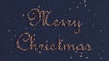 Merry Christmas Text Formed out of Golden and Bronze Spheres with Bronze Stars Royalty Free Stock Photo