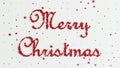 Merry Christmas Text Formed out of Red Spheres with Red Stars with White Background Royalty Free Stock Photo