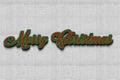 Merry Christmas, Text illustration, Embroidered on Linen