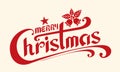 Merry Christmas text, Lettering design card template, Handwriting Alphabets. Hand Drawn Fonts. Royalty Free Stock Photo