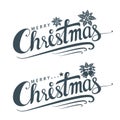 Merry Christmas text, Lettering design card template.