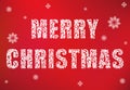 MERRY CHRISTMAS. Text made of floral elements on a red background. Royalty Free Stock Photo