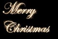 Merry Christmas text by sparkler style Royalty Free Stock Photo