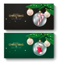 Merry christmas text vector set design. Christmas and new year greeting card lay out Royalty Free Stock Photo