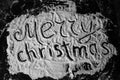 Merry Christmas text written on the flour Royalty Free Stock Photo