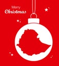 Merry Christmas theme with map of Ethiopia Royalty Free Stock Photo