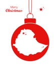 Merry Christmas theme with map of Ethiopia Royalty Free Stock Photo