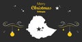Merry Christmas theme with map of Ethiopia Royalty Free Stock Photo