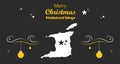 Merry Christmas theme with map of Trinidad and Toba