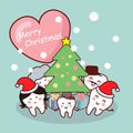 Merry christmas to tooth family Royalty Free Stock Photo