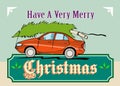 Merry Christmas Tree Car Automobile