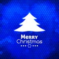 Merry Christmas tree card abstract blue background Royalty Free Stock Photo