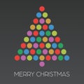 Merry Christmas tree with colorful points